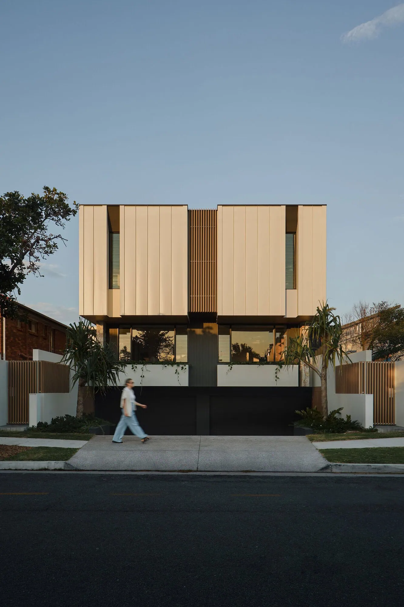 Architectural residence with timber and glass detailing